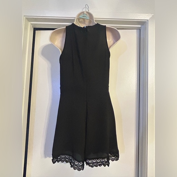 no frills Black Lace Trim Romper - Picture 6 of 9